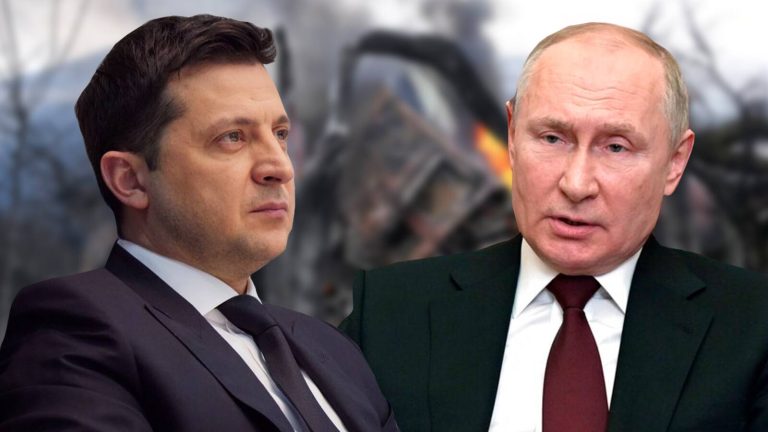 Vladimir Putin y Volodymyr Zelensky. Fuente Externa. (Accionar Político Internacional).